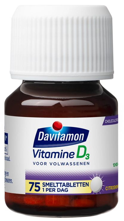Davitamon Vitamine D3 volwassenen 10mcg (75 smelttabletten)