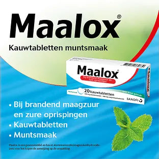 Maalox kauwtabletten mintsmaak (20 tabletten)